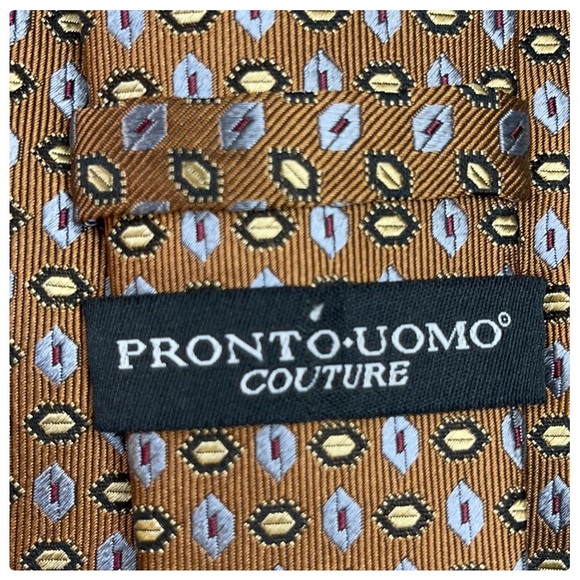 😎Very Dapper Pronto Uomo Couture Mens Silk Tie😎 - Picture 5 of 12